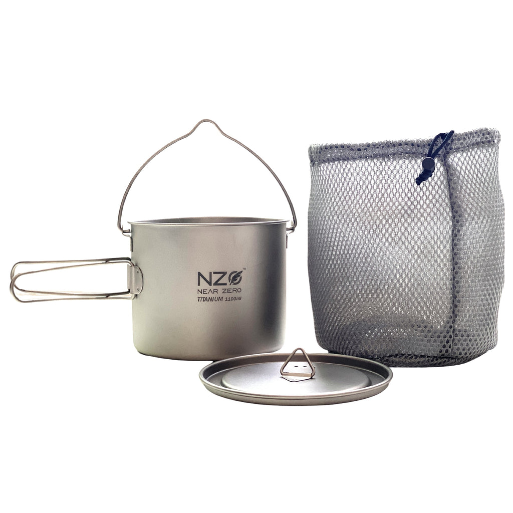 1100 ml Ultralight Titanium Cooking Pot – Backpacking & Outdoor Cookware