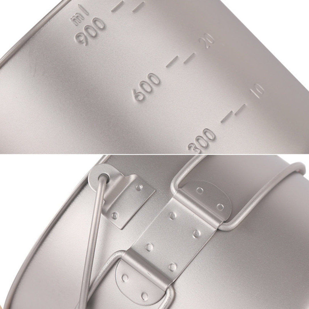 1100 ml Ultralight Titanium Cooking Pot – Backpacking & Outdoor Cookware