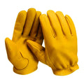Legendary Gold Deerskin Leather Short Wrist Motorcycle Gloves